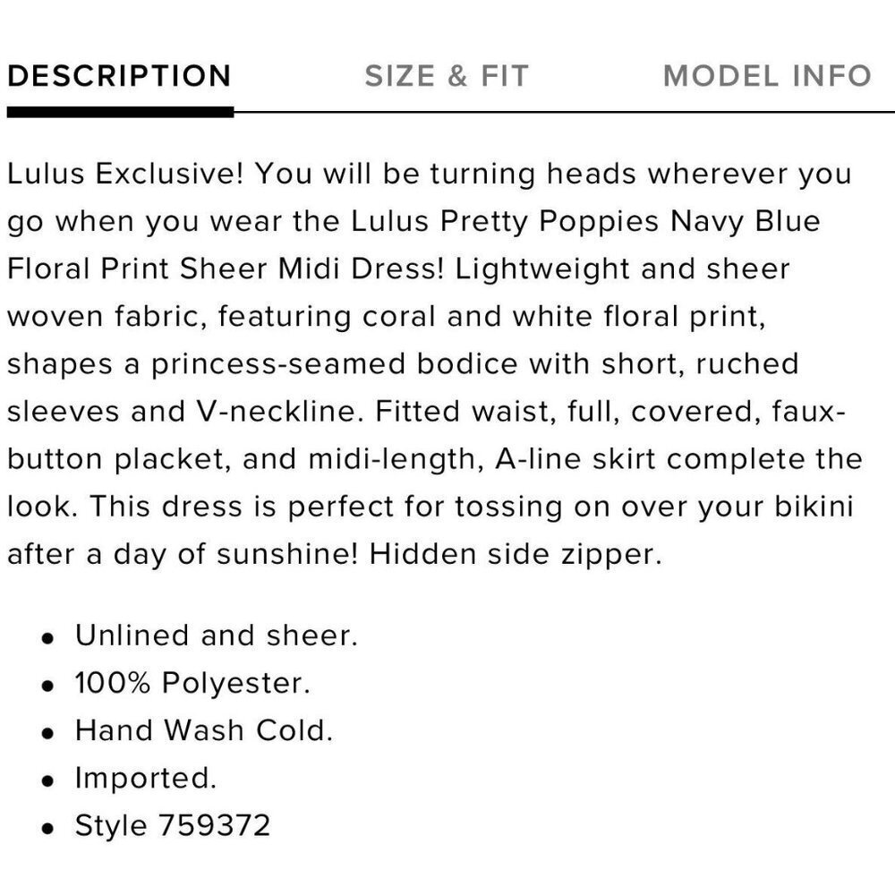 Lulus Poppies Floral Cover Up‎ Dress Women’s Size XS Sheer Beach - Picture 11 of 11